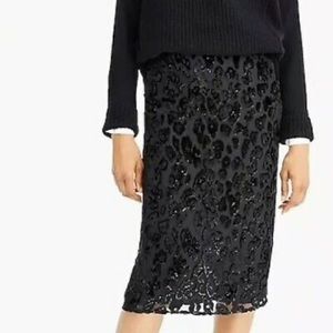 J. Crew Burnout Velvet Leopard Print Skirt